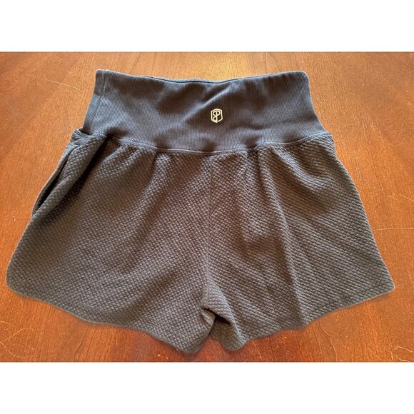 Born Primitive Cloud Shorts Black Waffle Knit High-Rise Athleisure Size Medium - Picture 4 of 8